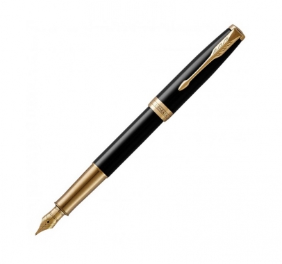 Stilou Parker Sonnet Royal Deep Black Lacquer GT personalizat